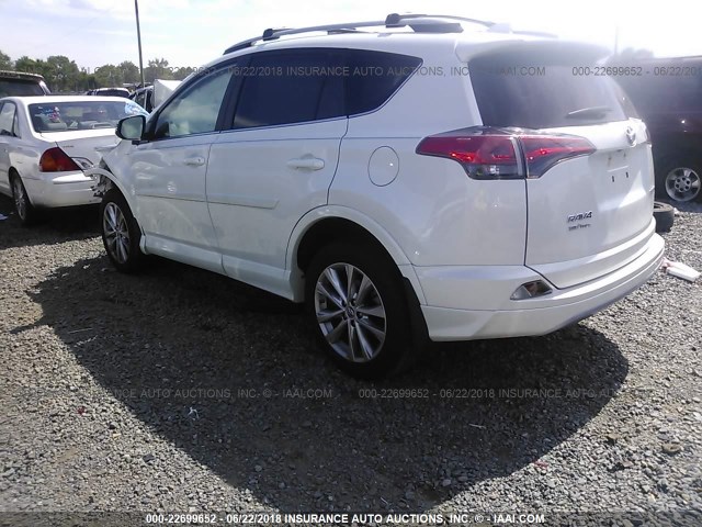 2T3YFREV5JW416990 - 2018 TOYOTA RAV4 LIMITED/PLATINUM WHITE photo 3