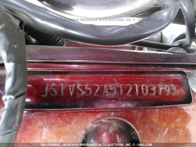 JS1VS52A5T2103193 - 1996 SUZUKI VS800 GLP RED photo 10