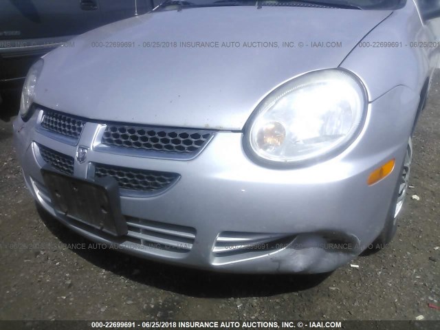 1B3ES26CX4D584064 - 2004 DODGE NEON SE SILVER photo 6