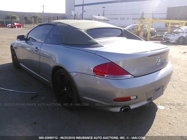 WBAEK13537CN84171 - 2007 BMW 650 I GRAY photo 3