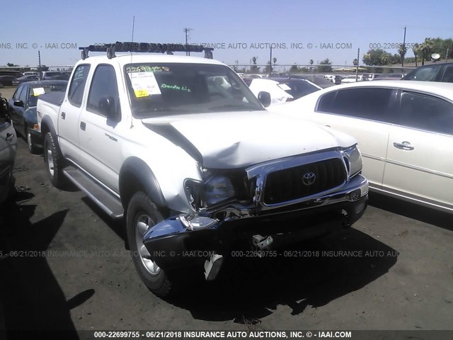 5TEHN72N52Z109854 - 2002 TOYOTA TACOMA DOUBLE CAB WHITE photo 1