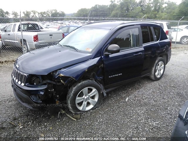 1C4NJDBB6CD662316 - 2012 JEEP COMPASS SPORT BLUE photo 2