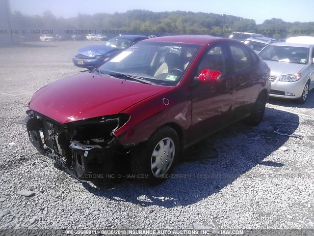 KMHDU46D19U649038 - 2009 HYUNDAI ELANTRA GLS/SE RED photo 2