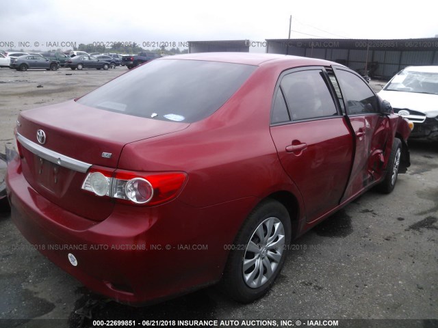 5YFBU4EE5CP004810 - 2012 TOYOTA COROLLA S/LE RED photo 4