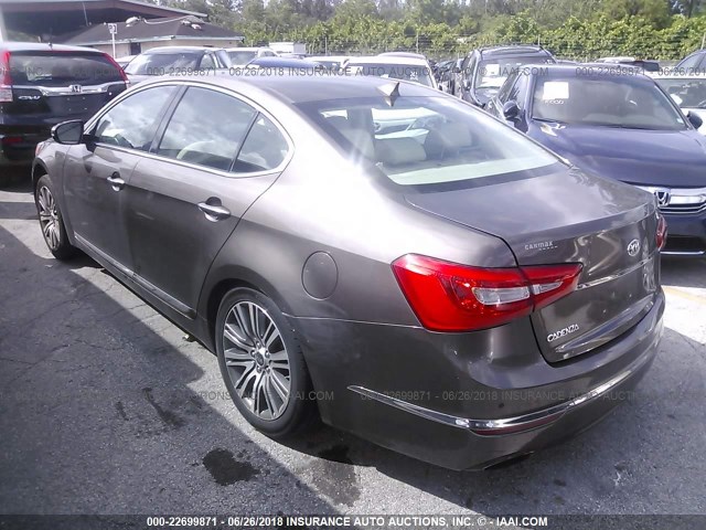 KNALN4D7XE5129819 - 2014 KIA CADENZA PREMIUM/LIMITED BROWN photo 3