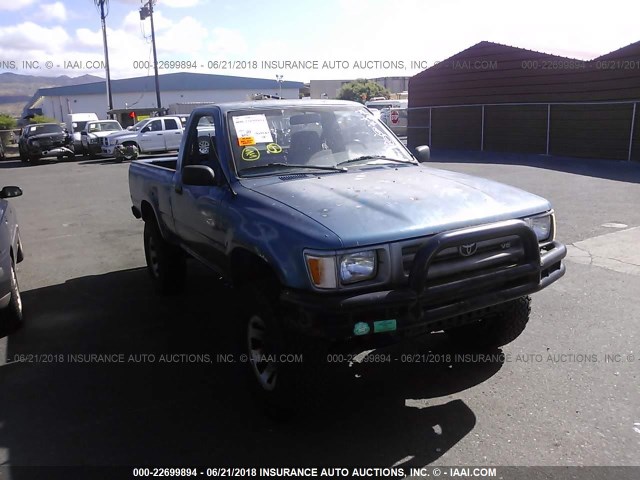 JT4VN01D6P2013097 - 1993 TOYOTA PICKUP 1/2 TON SHORT WHEELBASE DX BLUE photo 1