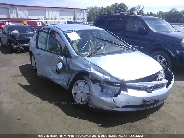 JHMFA36258S007767 - 2008 HONDA CIVIC HYBRID BLUE photo 1