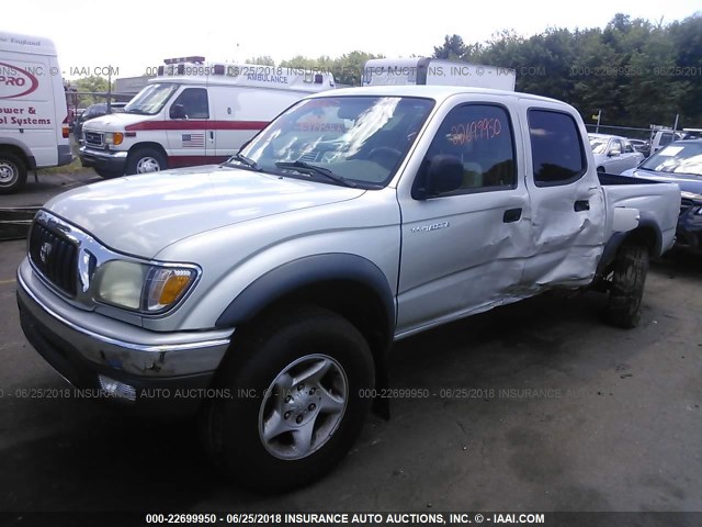 5TEGN92N24Z360972 - 2004 TOYOTA TACOMA DOUBLE CAB PRERUNNER SILVER photo 2