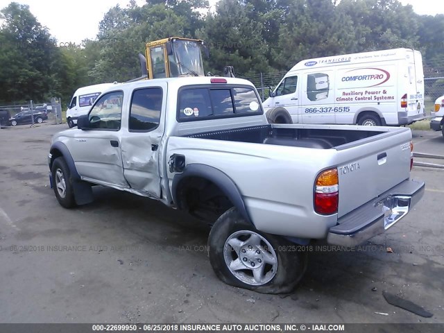 5TEGN92N24Z360972 - 2004 TOYOTA TACOMA DOUBLE CAB PRERUNNER SILVER photo 3