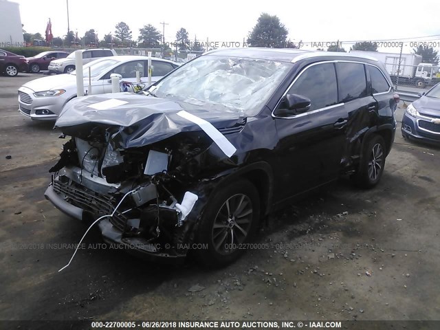 5TDKZRFH3JS538268 - 2018 TOYOTA HIGHLANDER SE/XLE BLACK photo 2