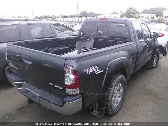 5TEUU4EN7AZ732581 - 2010 TOYOTA TACOMA ACCESS CAB Сұр фото 4