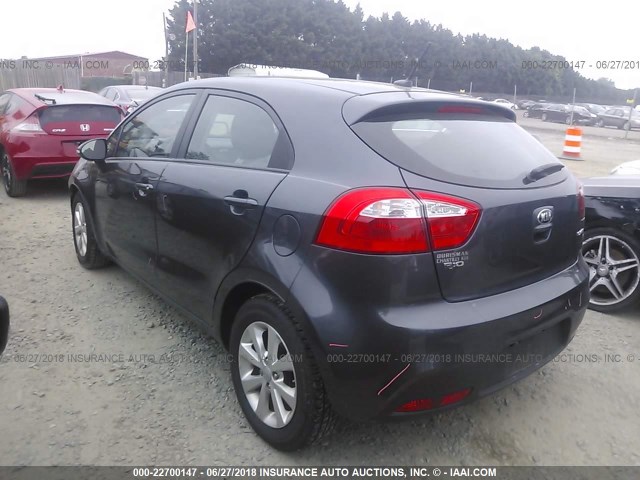 KNADN5A35E6410352 - 2014 KIA RIO EX GRAY photo 3