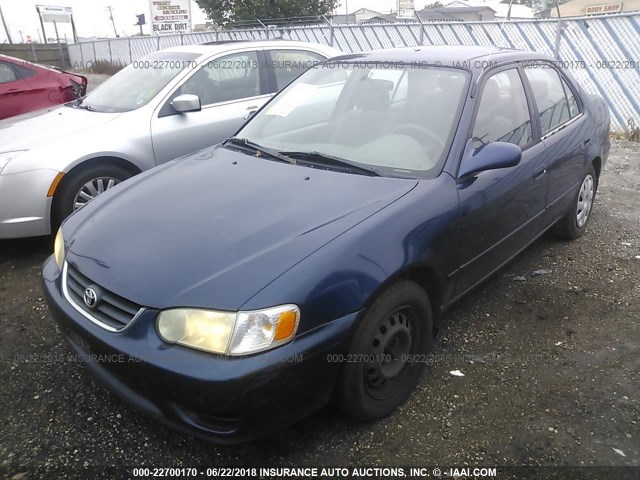 2T1BR12E11C468873 - 2001 TOYOTA COROLLA CE/LE/S BLUE photo 2