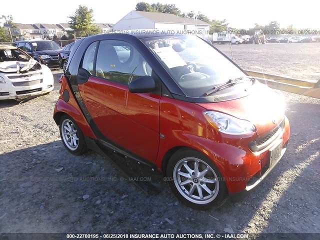 WMEEJ31X28K126507 - 2008 SMART FORTWO PURE/PASSION RED photo 1