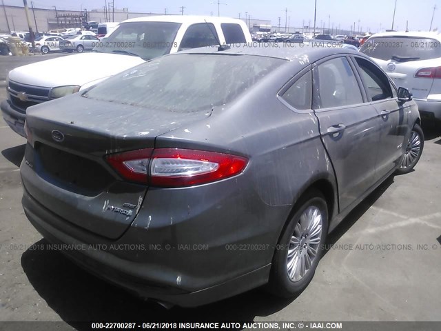 3FA6P0LU1DR292953 - 2013 FORD FUSION SE HYBRID GRAY photo 4