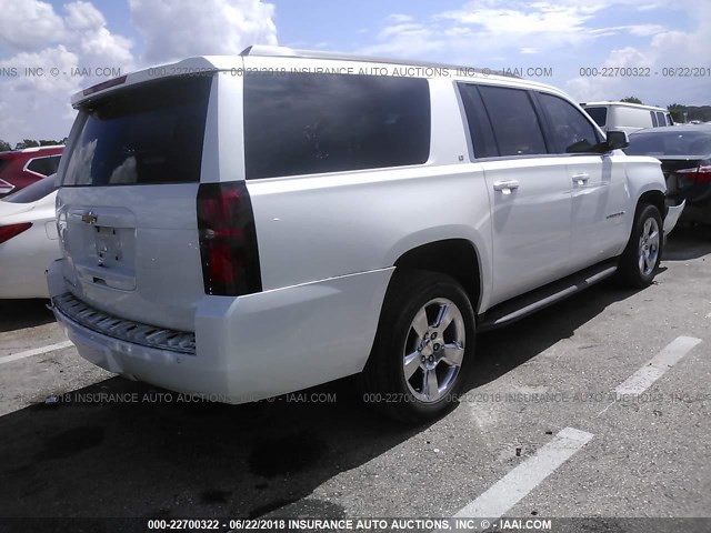 1GNSCHKC9GR293481 - 2016 CHEVROLET SUBURBAN C1500 LT WHITE photo 4