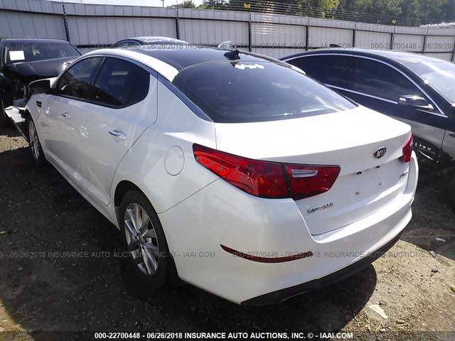 5XXGN4A70EG277515 - 2014 KIA OPTIMA EX WHITE photo 3