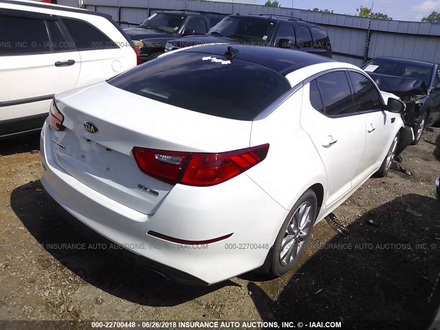 5XXGN4A70EG277515 - 2014 KIA OPTIMA EX WHITE photo 4