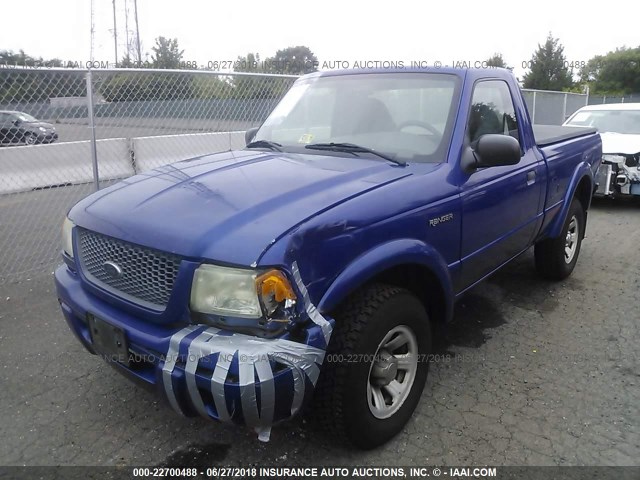 1FTYR10U43PB85361 - 2003 FORD RANGER BLUE photo 2