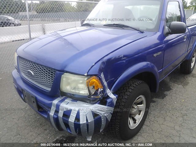 1FTYR10U43PB85361 - 2003 FORD RANGER BLUE photo 6