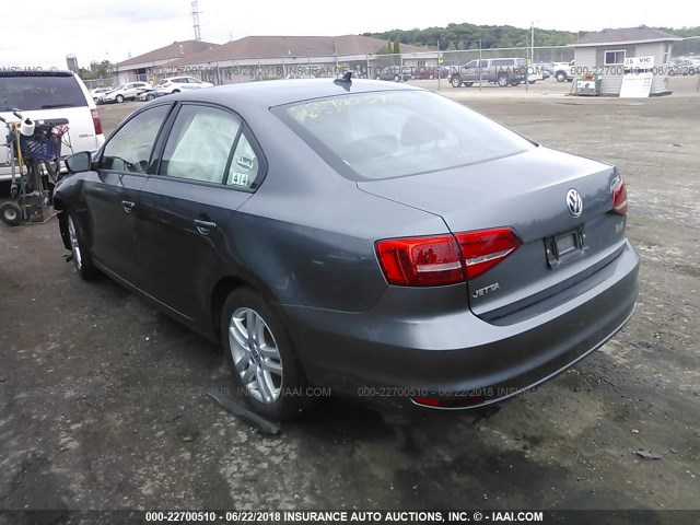 3VW2K7AJ8FM351390 - 2015 VOLKSWAGEN JETTA S 灰色 照片 3