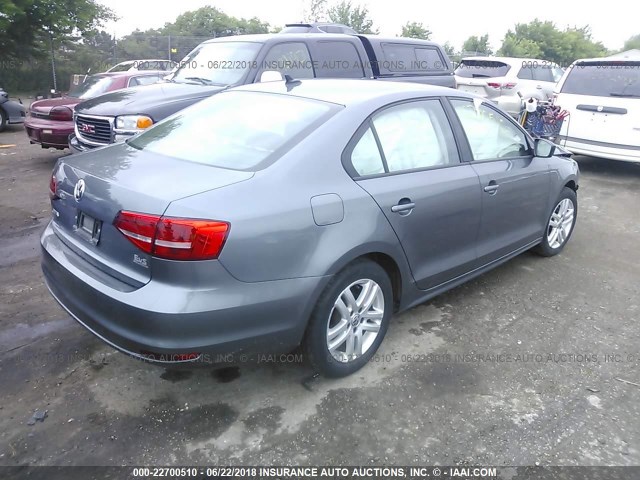 3VW2K7AJ8FM351390 - 2015 VOLKSWAGEN JETTA S 灰色 照片 4