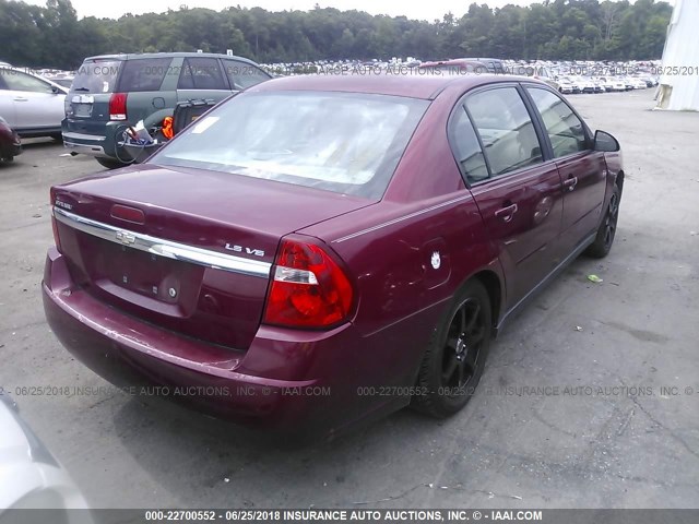 1G1ZS53806F125921 - 2006 CHEVROLET MALIBU LS RED photo 4