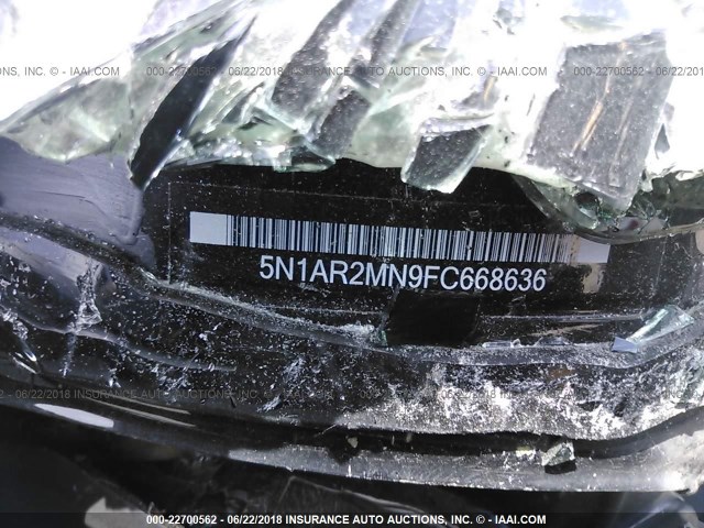 5N1AR2MN9FC668636 - 2015 NISSAN PATHFINDER S/SV/SL/PLATINUM BLACK photo 9