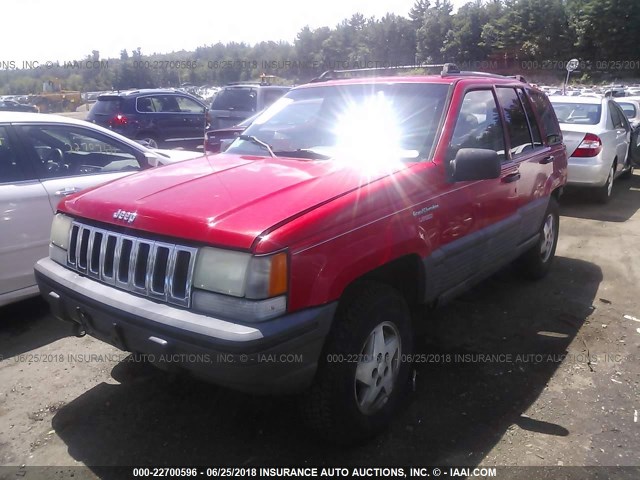 1J4GZ58S4SC654566 - 1995 JEEP GRAND CHEROKEE LAREDO RED photo 2