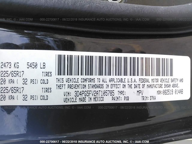 3D4PG5FV2AT105785 - 2010 DODGE JOURNEY SXT BLACK photo 9