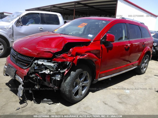 3C4PDCGG8GT235332 - 2016 DODGE JOURNEY CROSSROAD RED photo 2