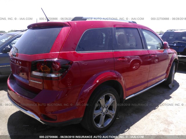 3C4PDCGG8GT235332 - 2016 DODGE JOURNEY CROSSROAD RED photo 4