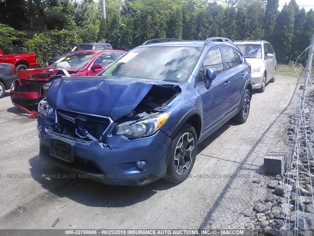 JF2GPAKC9EH344105 - 2014 SUBARU XV CROSSTREK 2.0 LIMITED BLUE photo 2