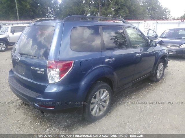 JF2SHAEC1CH440231 - 2012 SUBARU FORESTER LIMITED BLUE photo 4