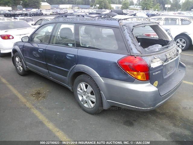 4S4BP62C756356704 - 2005 SUBARU LEGACY OUTBACK 2.5I LIMITED BLUE photo 3