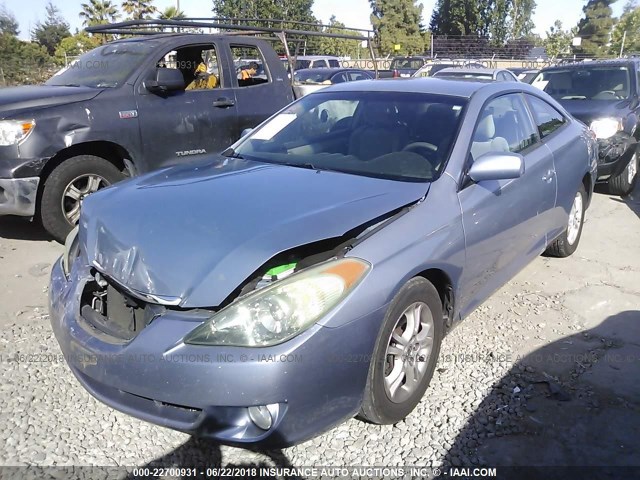 4T1CE38P84U825652 - 2004 TOYOTA CAMRY SOLARA SE/SLE BLUE photo 2