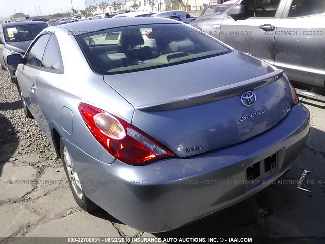 4T1CE38P84U825652 - 2004 TOYOTA CAMRY SOLARA SE/SLE BLUE photo 3