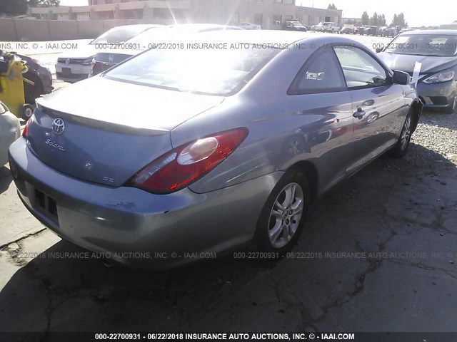 4T1CE38P84U825652 - 2004 TOYOTA CAMRY SOLARA SE/SLE BLUE photo 4