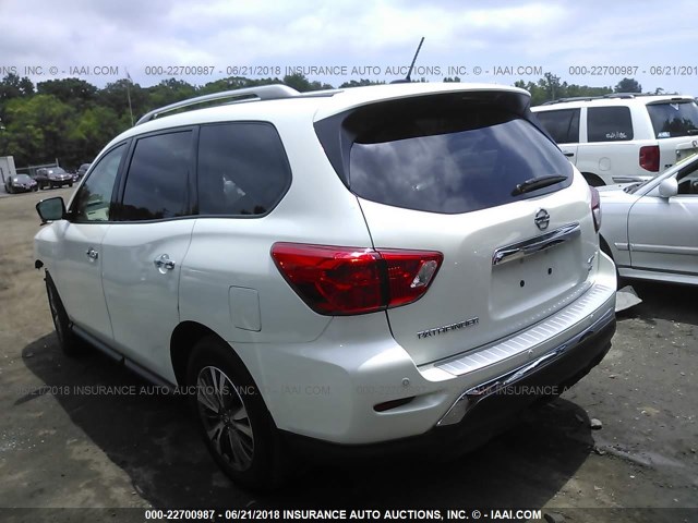 5N1DR2MM0HC672713 - 2017 NISSAN PATHFINDER S/SV/SL/PLATINUM WHITE photo 3