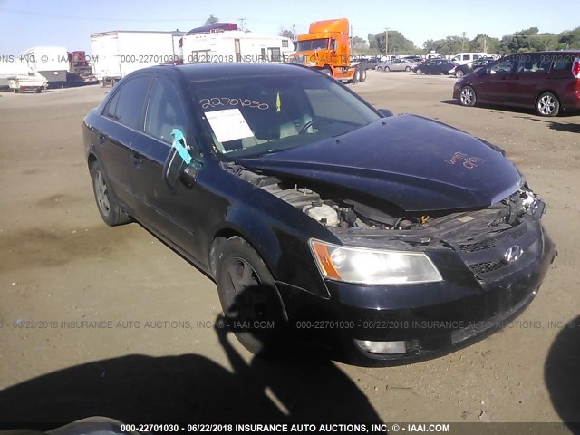 5NPEU46F66H068277 - 2006 HYUNDAI SONATA GLS/LX BLACK photo 1