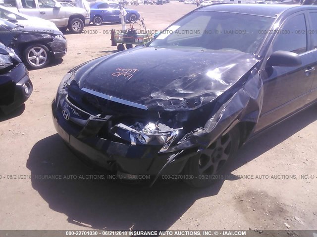 5NPEU46F66H068277 - 2006 HYUNDAI SONATA GLS/LX BLACK photo 6