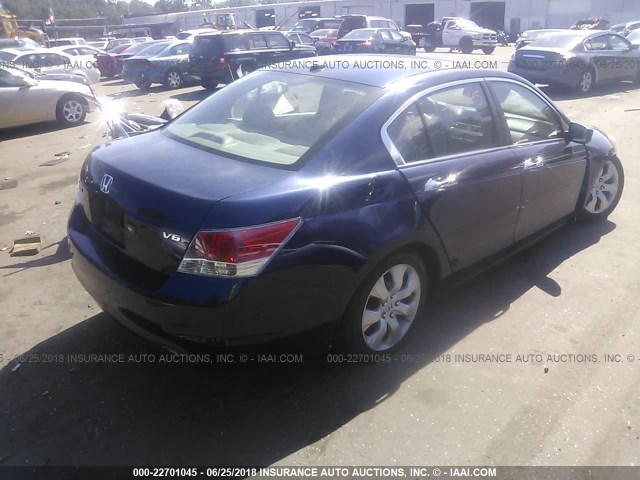 1HGCP36889A036115 - 2009 HONDA ACCORD EXL BLUE photo 4