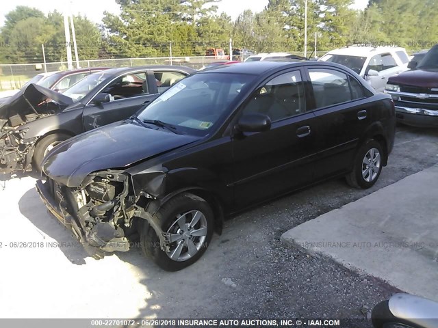 KNADH4A34B6864721 - 2011 KIA RIO LX/SX BLACK photo 2