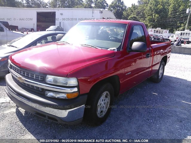 1GCEC14W4XZ176363 - 1999 CHEVROLET SILVERADO C1500 RED photo 2