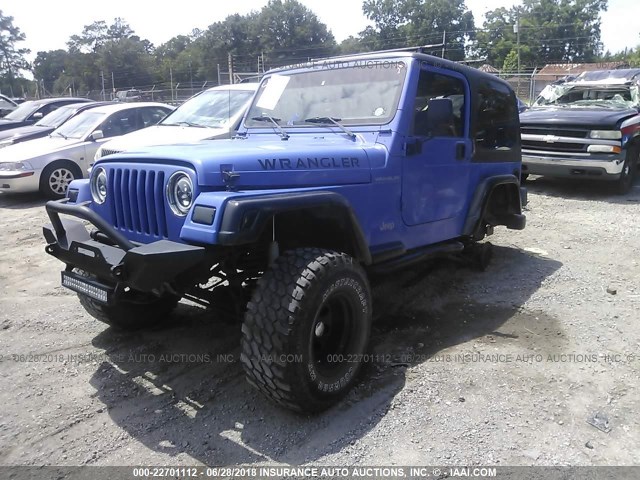 1J4FY29P2WP711840 - 1998 JEEP WRANGLER / TJ SE BLUE photo 2