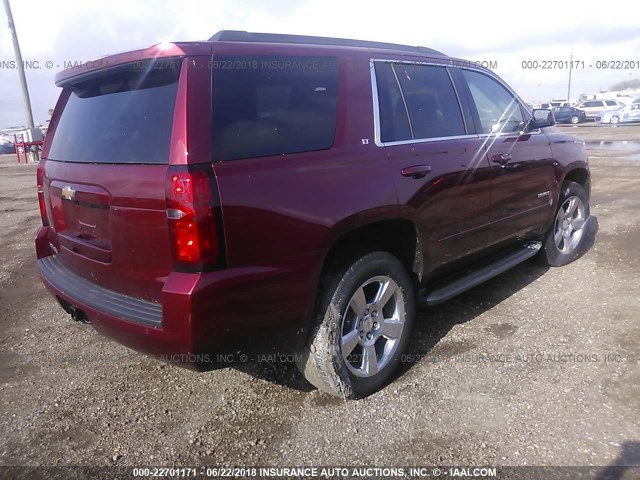 1GNSCBKC6JR345170 - 2018 CHEVROLET TAHOE C1500 LT RED photo 4