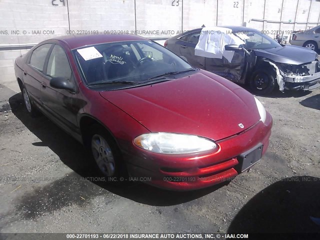 2B3HD46R82H248503 - 2002 DODGE INTREPID SE RED photo 1