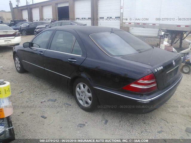 WDBNG75J41A185689 - 2001 MERCEDES-BENZ S 500 BLACK photo 3