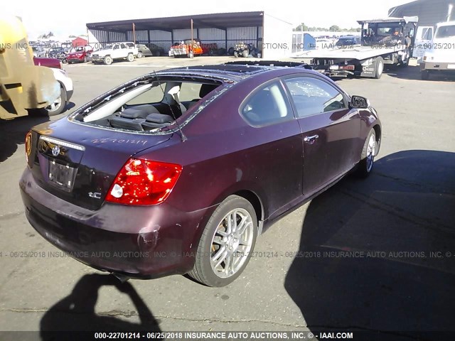 JTKDE167950046309 - 2005 TOYOTA SCION TC 栗色 照片 4