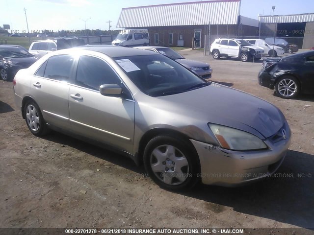 1HGCM66385A012602 - 2005 HONDA ACCORD LX GOLD photo 1